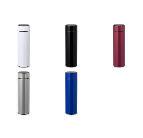 Business Logo Coffee Flasks 350ml Straight Sided Temperature Guage