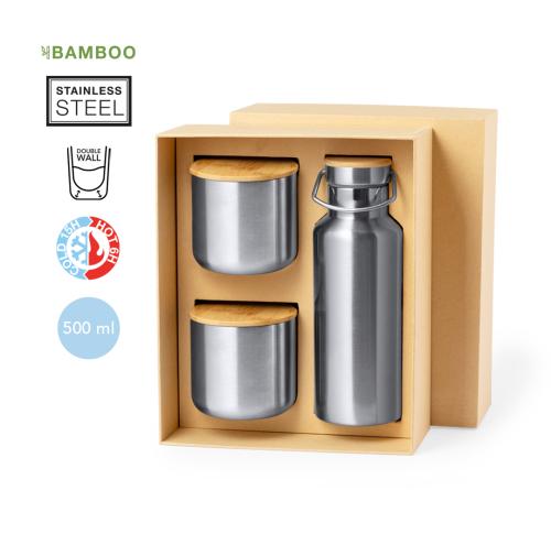 Custom Gift Set Thermos Flask 500ml And Tumblers Stainless Steel 