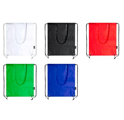 Printed Drawstring Recycled Gym Bags Reinforced Eyelets