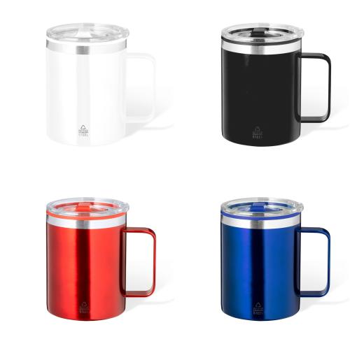 Branded Recycled Stainless Steel Thermal Takeaway Mugs 400ml
