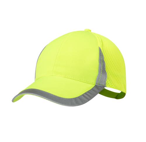 Logo Printed Flourescent Reflective Mesh Baseball Caps 6 Panels