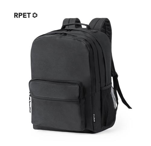 Logo Recycled Backpack Breathable Fabric Fits 15