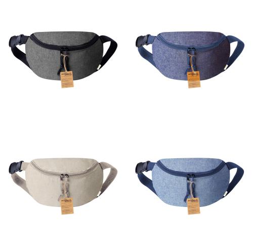 Waist Festival Bags Recycled Cotton Zip Closure Printed Logo