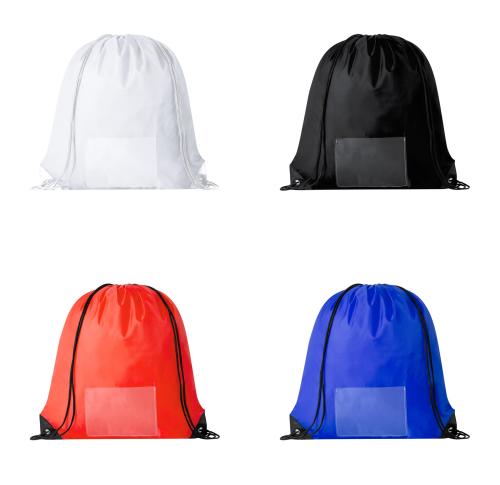 Promotional Race Number Drawstring Sports Bags Transparent Pocket