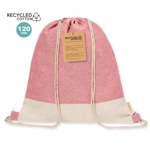 Branded Recycled Cotton Drawstring Bags Self Closing Strings