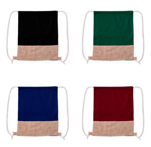 Custom Drawstring Bags Recycled Eco Cotton  Jute Trim