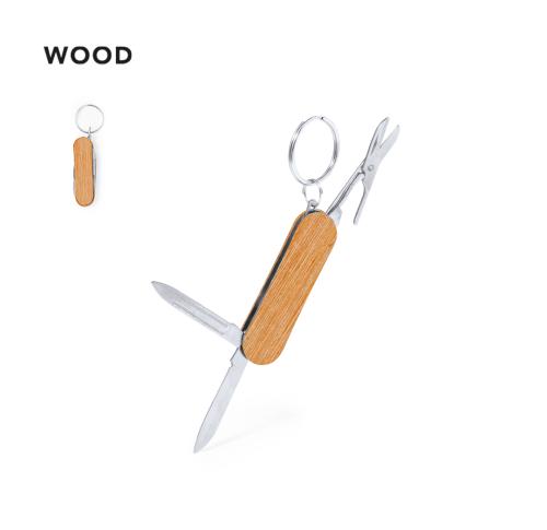 Promotional Stainless Steel & Wood Multifunction Keyrings