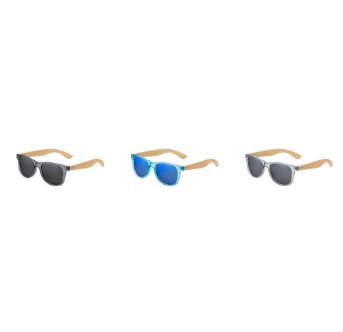 Promotional Bamboo Sunglasses UV400 Coloured Frames Mirrored Lenses