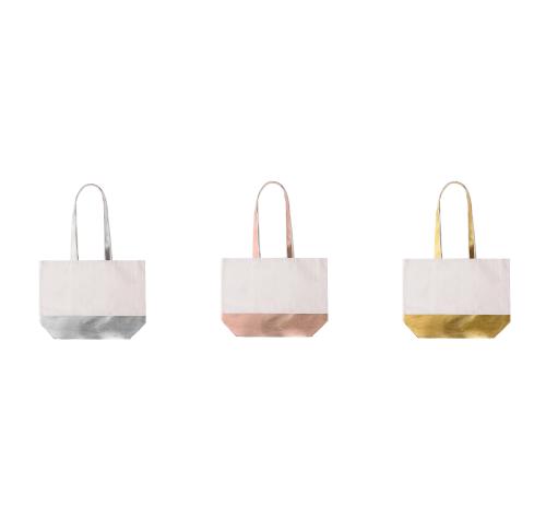 Promotional Recycled Cotton Tote Metallliuc Trims 