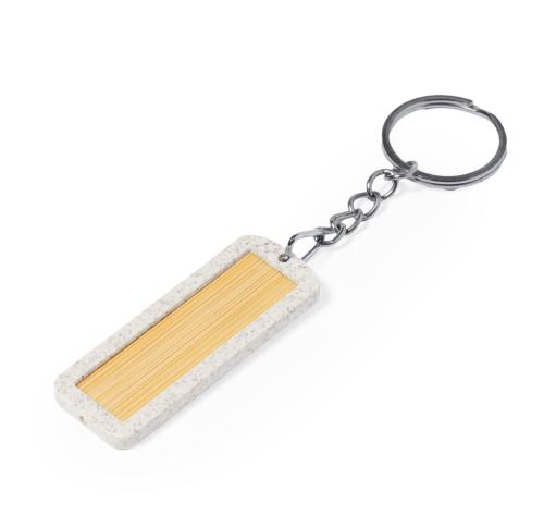 Promotional Bamboo and Wheatstraw Rectangular Keychains
