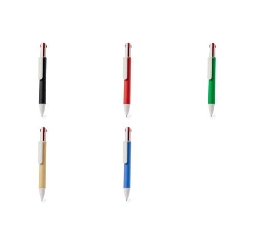 Branded 4-in-1 Ball Pen Recycled Cardboard 4 Ink Cartridges