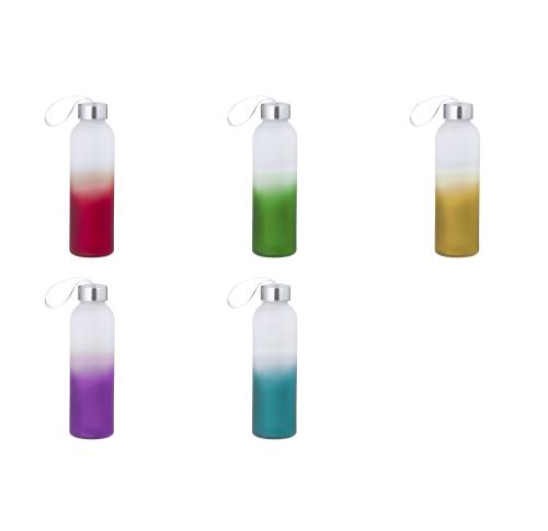 Custom Printed Ombre Glass & Stainless Steel Water Bottles 500ml