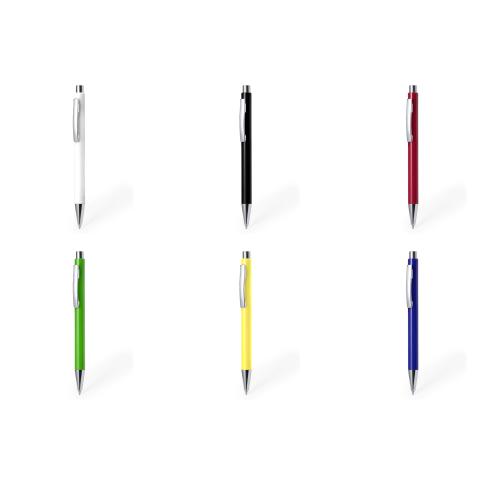Printed Push Button Pen Chrome Finish Blue Ink