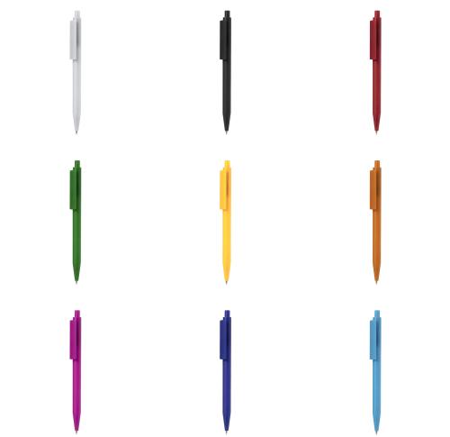 Printed Flat Clip Push Button Pens Blue Ink