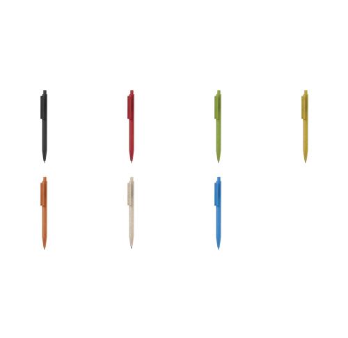 Printed Wheatstraw Push Button Pens Blue Ink