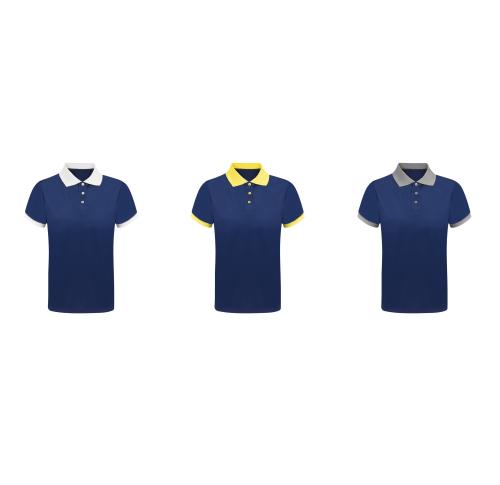 Printed Technical Polo Sheet Polyester Pique Contrasting Collar