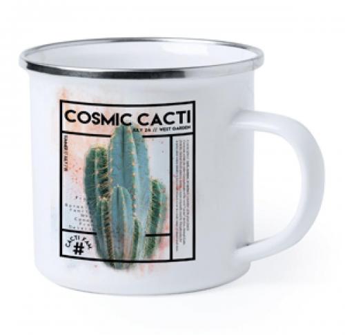 370ml Retro Camping Mugs Full Colour Print Chromed Rim