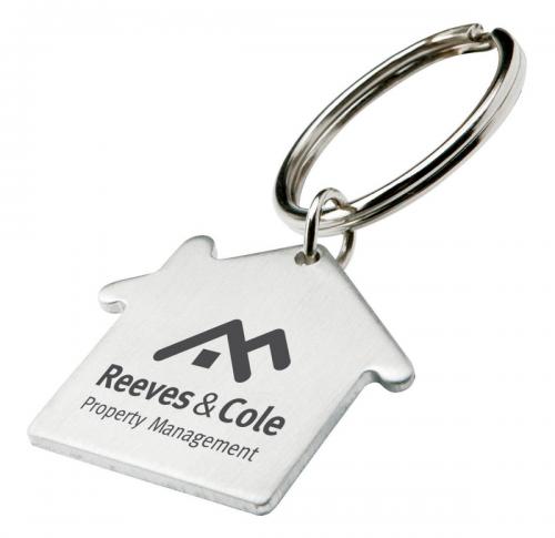 Engraved Metal House Key Ring