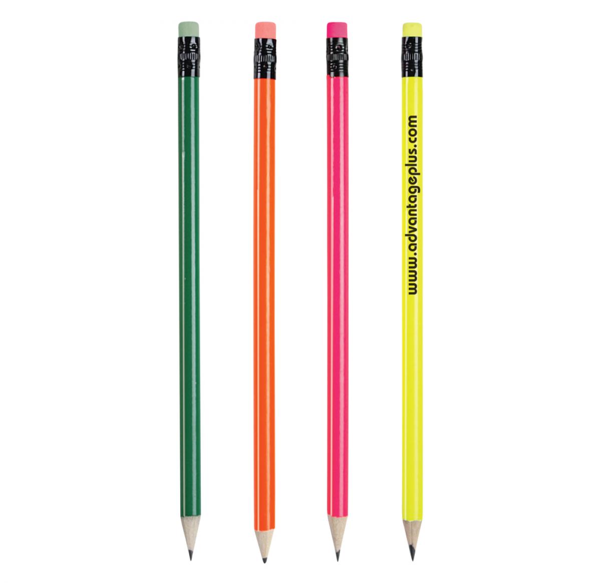 Branded Glow Wooden Pencils With Eraser