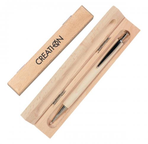 Natural Wooden Pen in Hinged Wooden Gift Box