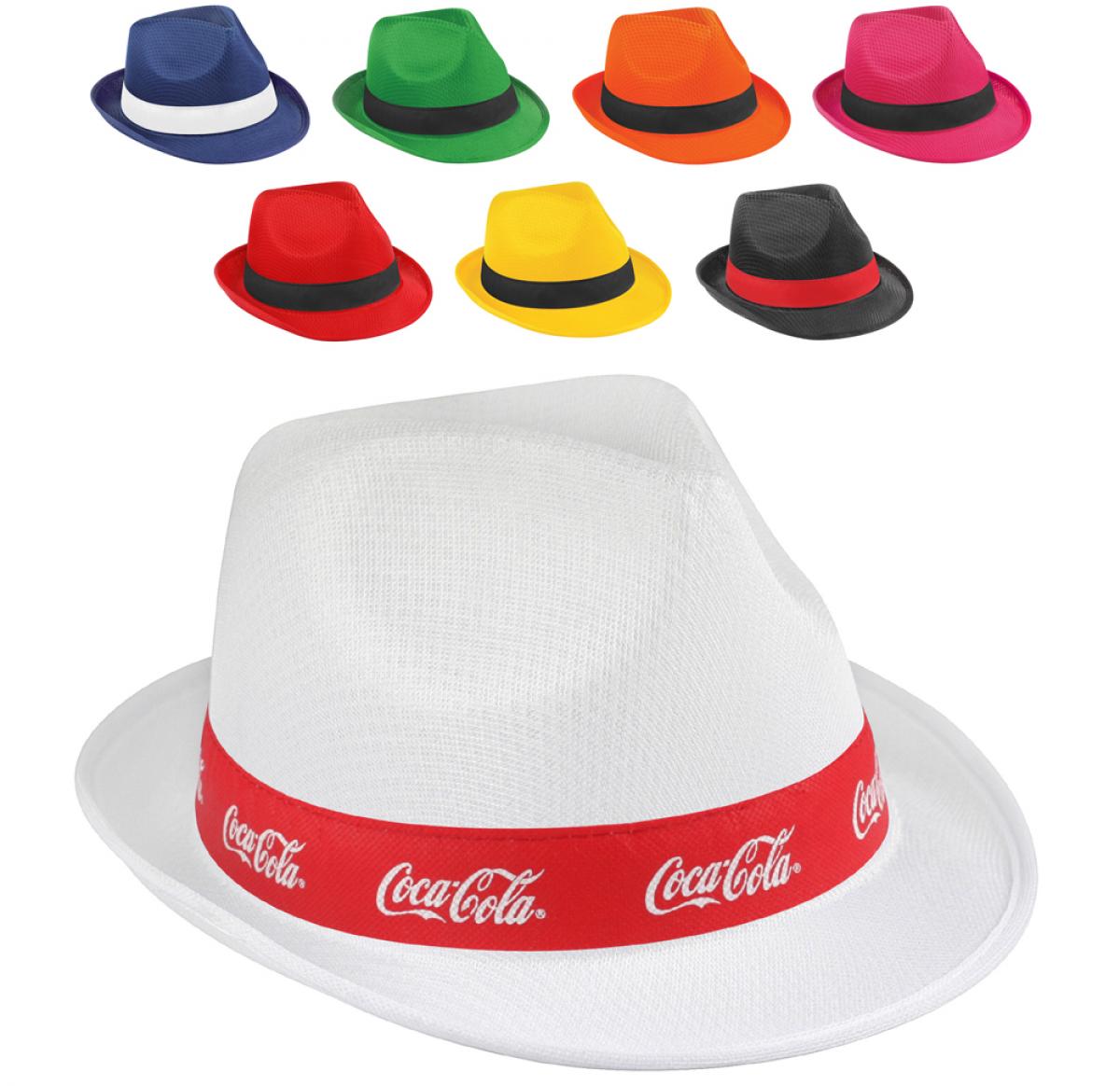 Custom Printed Trilby Hats Cloured Band
