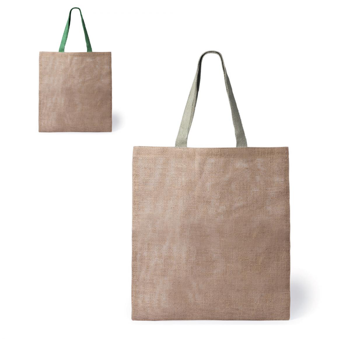 Jute Bag With Long Handles Contrasting Colour