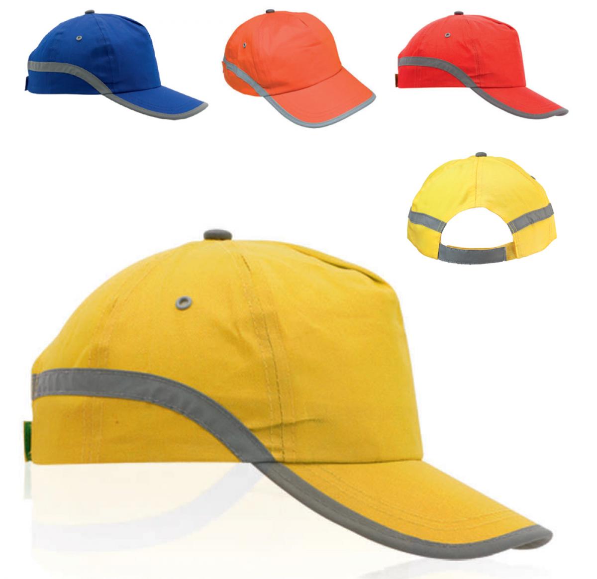 Branded Baseball Caps Reflective Strip 100% Cotton