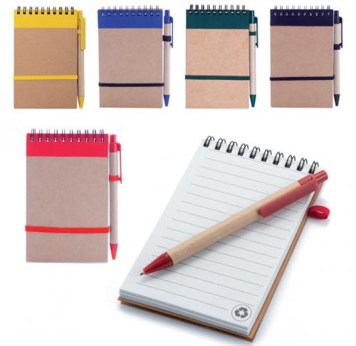 Recycled Flip Notebook And Reycled Cardboard Pen Ecocard Spiral Bound