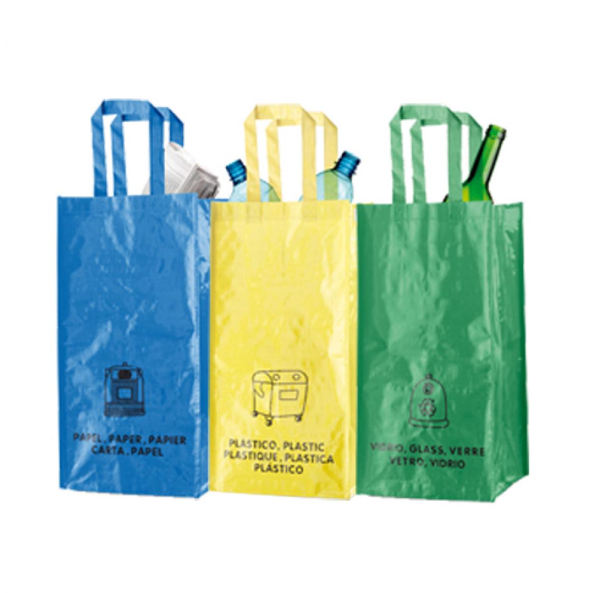 Set of 3 Recycling Laminated Bags