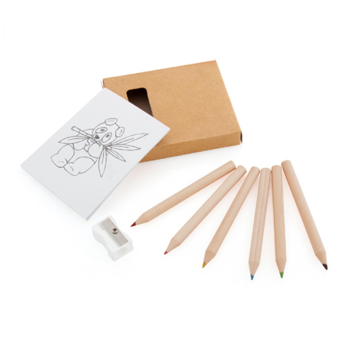 8 Wooden Coluring Pencils in  Card Box