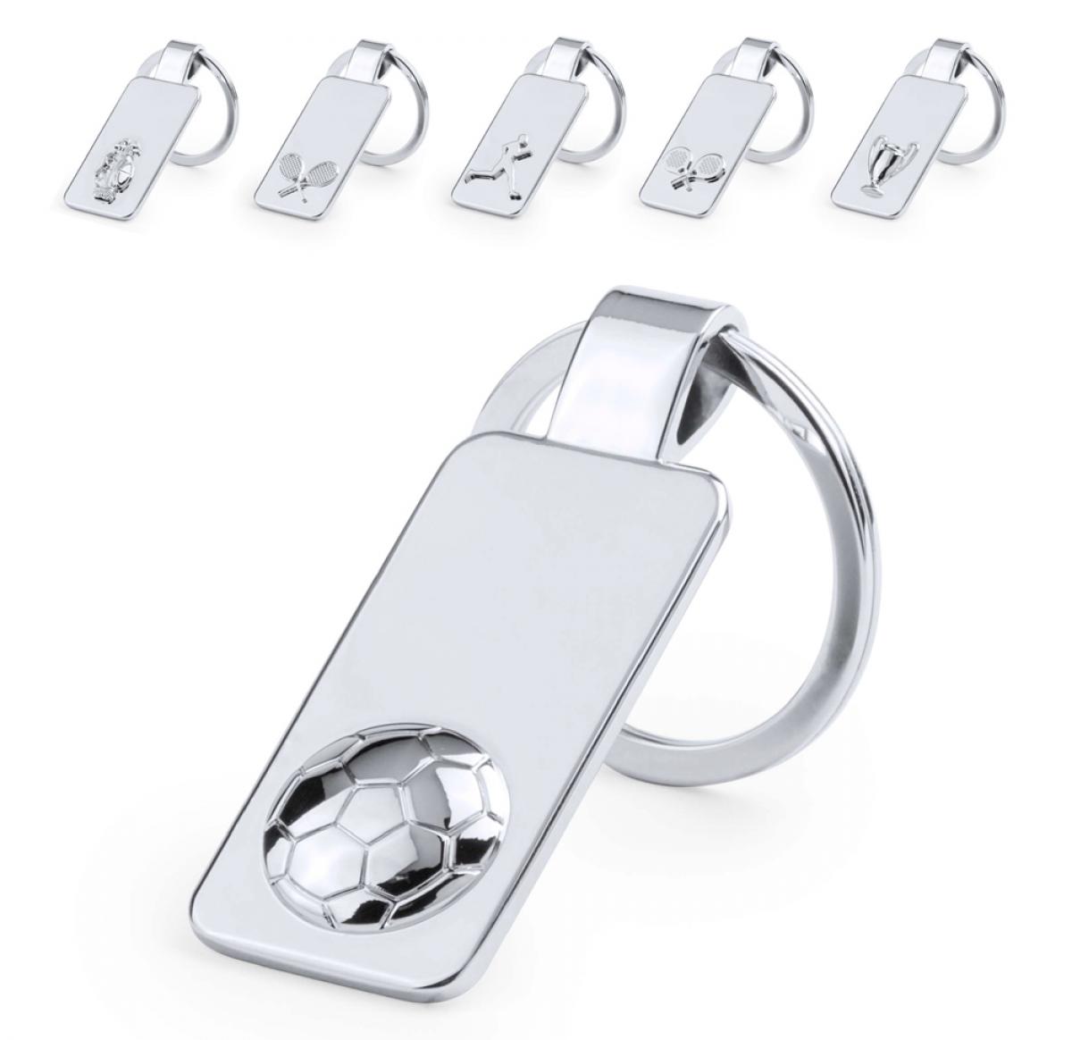 Metal Keyring with Sports Trophy Design