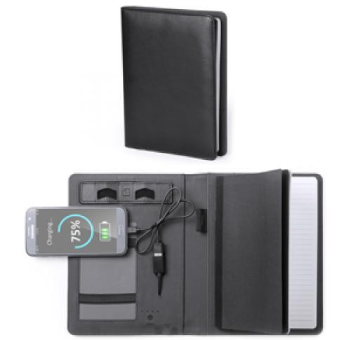PU A5 Conference Folder With Power Bank