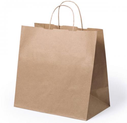 Branded Brown Takeway Bags Reinforced Handles