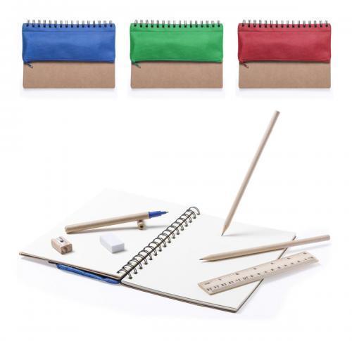 Hardcover Recycled Notebook with Built in Pencil Case