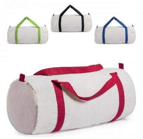 Natural 100& Cotton Zipped Barrel Bag