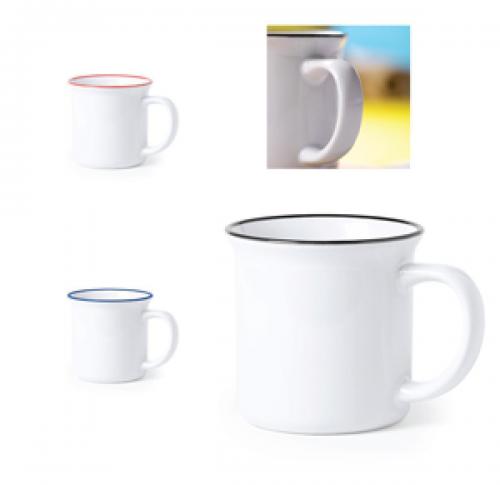 Full Colour Print Ceramic Mug Contrasting Rim 300ml Gift Boxed