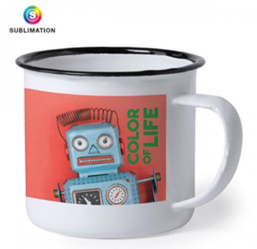 Vintage Style Metal Camping Mugs 380ml Full Colour Print