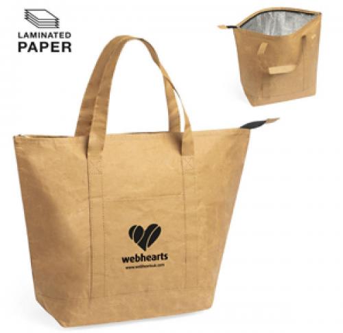 Laminated Paper Insulated Thermal Cooler Shopping Bag Zipped