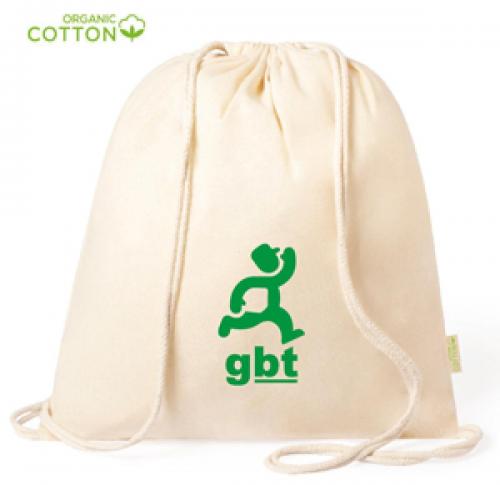 100% Organic Cotton Drawstring School Gym Bag Reinforced Corners