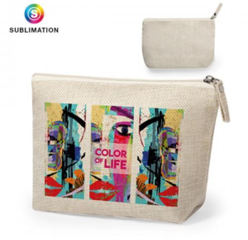 Full Colour Print Makeup Cosmetic Bags Polyester Zipper Closure