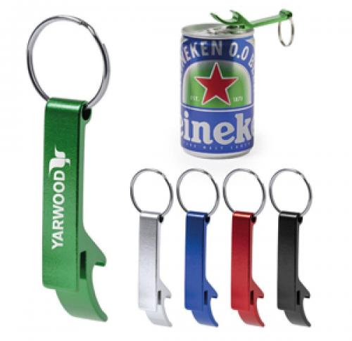 Metal Bottle Opener Keyring - Aluminium