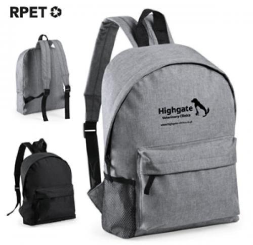 Eco Printed Backpack Made from Recycled Plastics Zipped Closure