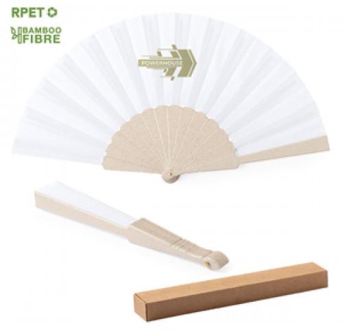 Branded Eco Friendly RPET Folding Hand Fan Bamboo Ribs