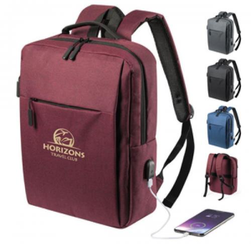 Polyester Backpack for 15 inch Laptop USB Connection for Smartphones & Mobile Devices