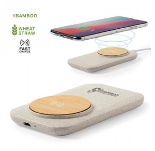 Promotional Sustainable Eco Wheat Straw Bamboo Wireless Phone Chargers