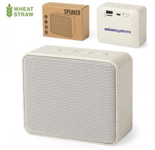 Eco Friendly Wheat Straw Speaker 3W Battery Travel Size