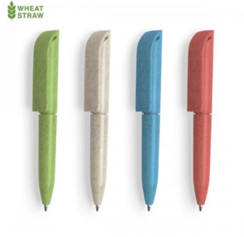 Eco Friendly Mini Wheat Straw Pen Blue Ink