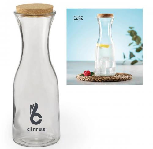 Eco Glass Bottle / Wine Carafe with Bamboo Lid 1 Litre Capacity