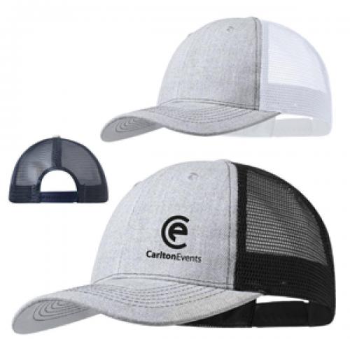 5 Panel Baseball Cap Polyester and Mesh Fabric