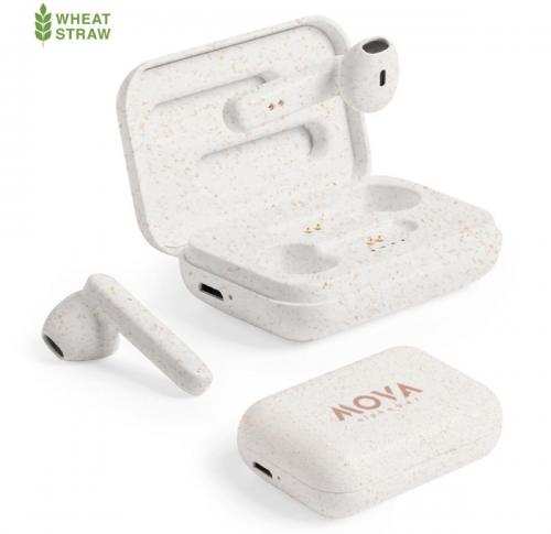 Custom Printed Eco Friendly Bluethooth Wheatstraw Earpods  Vounel